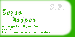 dezso mojzer business card
