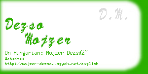 dezso mojzer business card